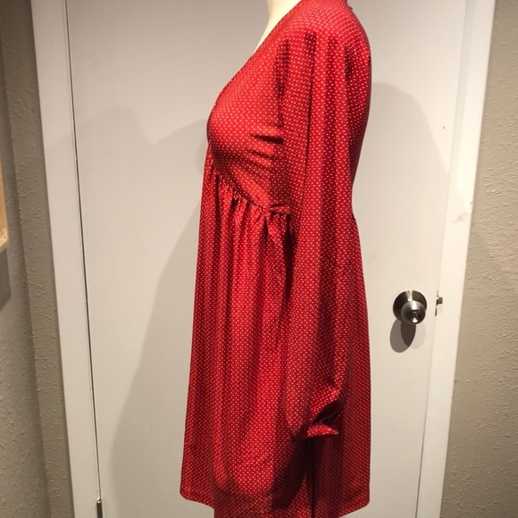 Sacred Threads Red Babydoll Dress with Plunge Neckline - Picture 12 of 14